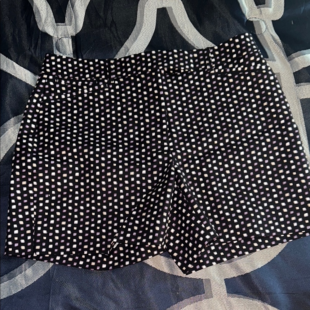 White House Black Market Black, Purple and White Women's Shorts
